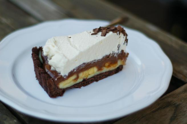 Súkkulaði- og bananapæ með rjóma