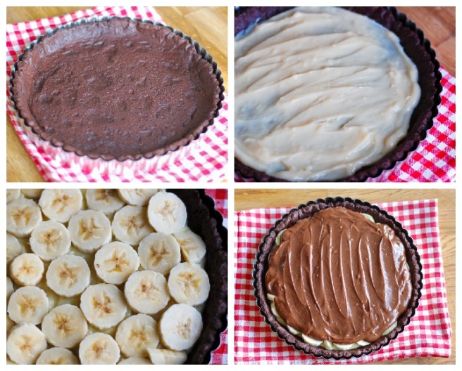 Súkkulaði- og bananapæ með rjóma