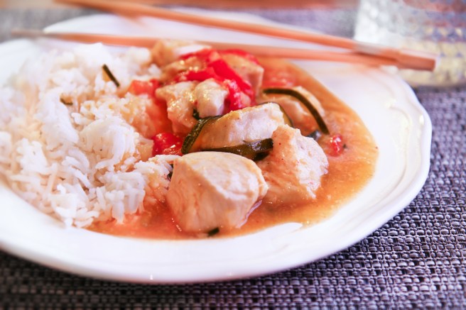 Tælenskur kjúklingur í rauðu karrý