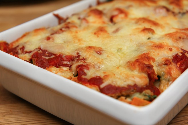 Kjúklinga, sveppa og parmesan lasagna