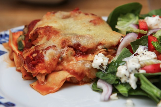 Kjúklinga, sveppa og parmesan lasagna