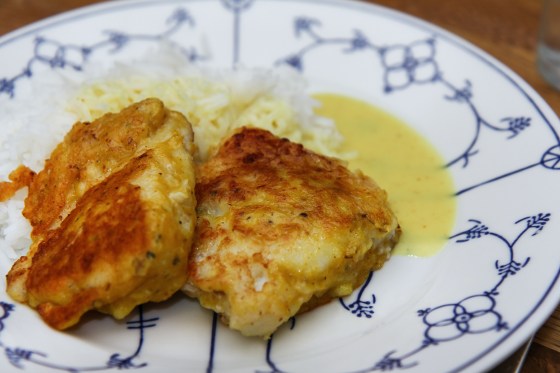 Steiktur fiskur í kókoskarrý