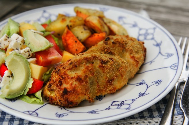 Pestó- og ostafylltar kjúklingabringur