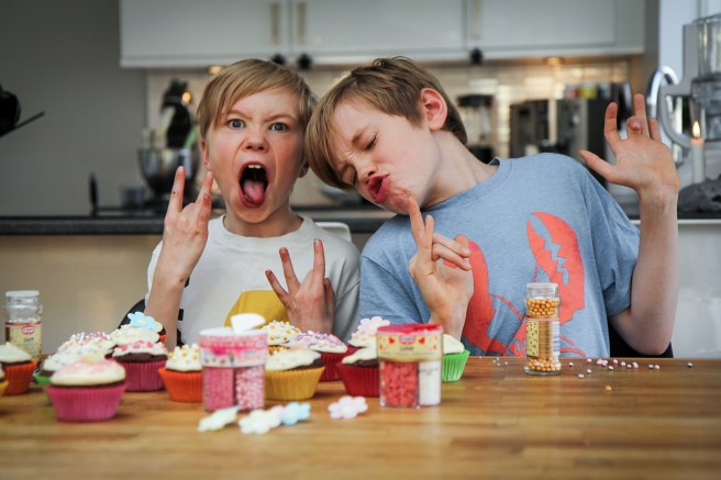 Dásamlegar súkkulaðimöffins með rjómaostakremi