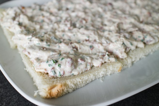 Brauðterta með kjúklingi og beikoni