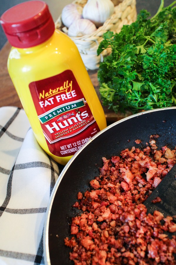 Kjúklingur með beikoni, steinselju og parmesan í dásamlegri sinnepssósu