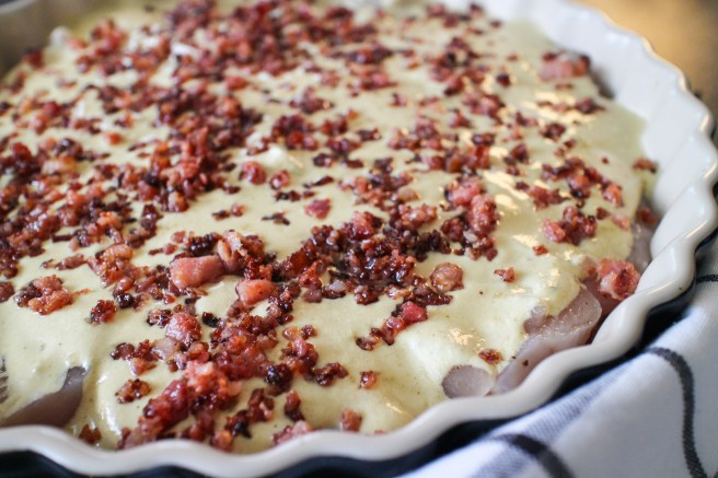 Kjúklingur með beikoni, steinselju og parmesan í dásamlegri sinnepssósu