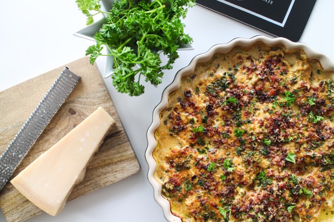 Kjúklingur með beikoni, steinselju og parmesan í dásamlegri sinnepssósu
