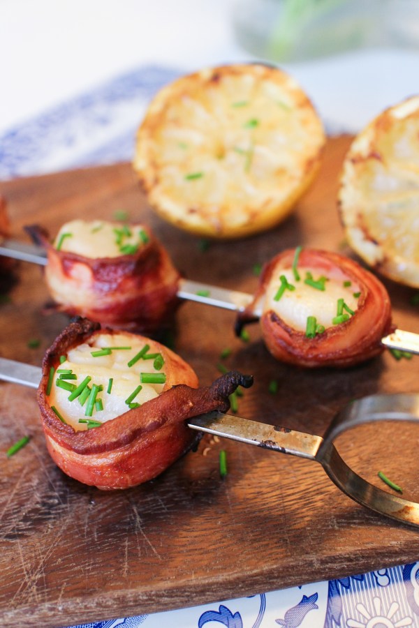 Beikonvafin grilluð hörpuskel