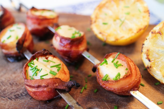 Beikonvafin grilluð hörpuskel