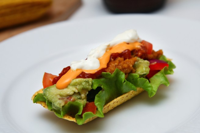 Tacos með rauðum linsubaunum