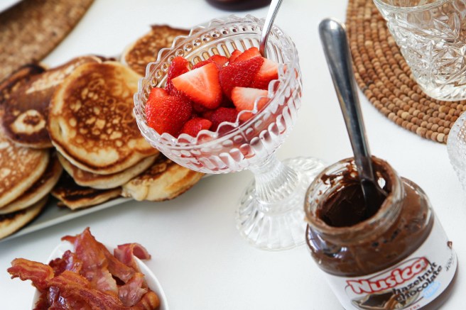 Amerískar pönnukökur og besta eggjahræran