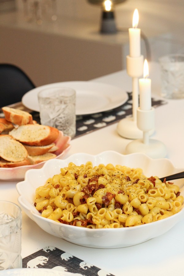 Makkarónu carbonara með aðeins 4 hráefnum!